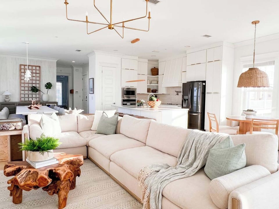 Main floor living area with plenty of seating