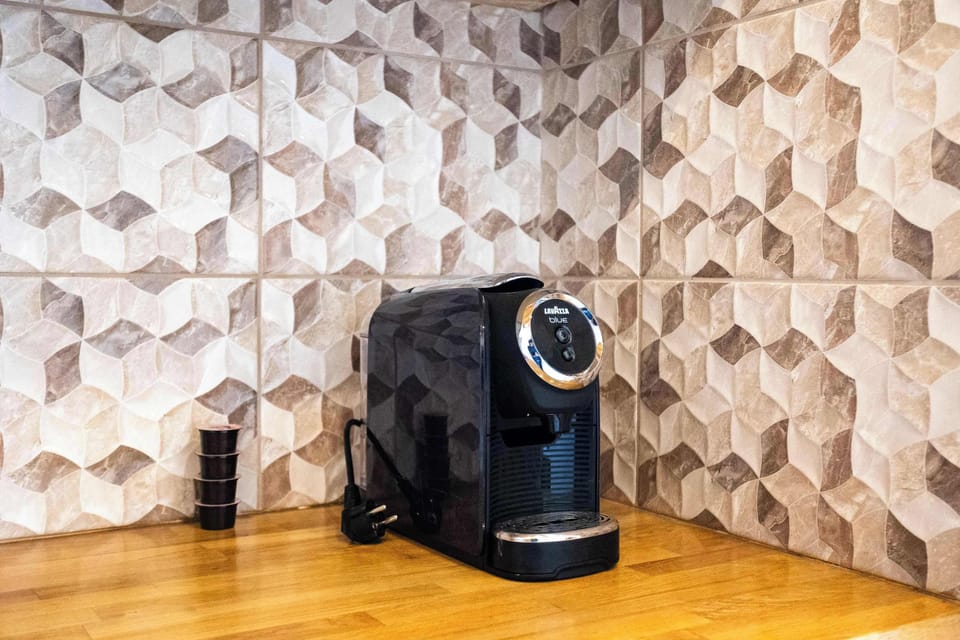 Decorative Stone Feature Wall with Coffee Station