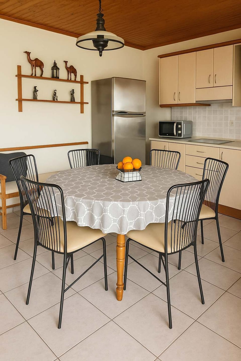 Dining Area with Natural Light & Rustic Charm
Bright dining corner with wooden touches and seating for family or group meals.