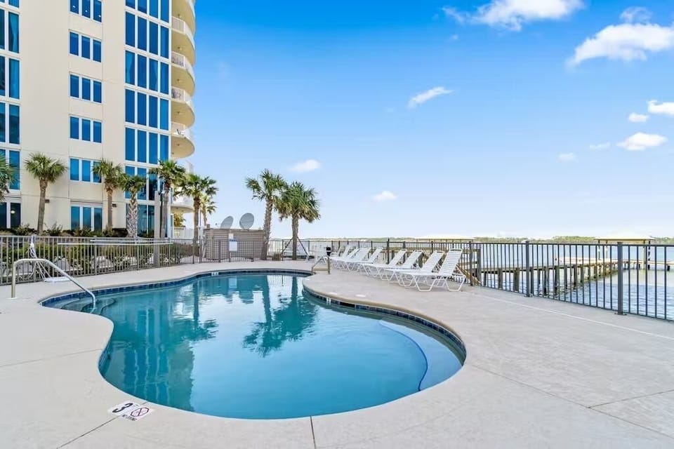 Communal Pool with water views