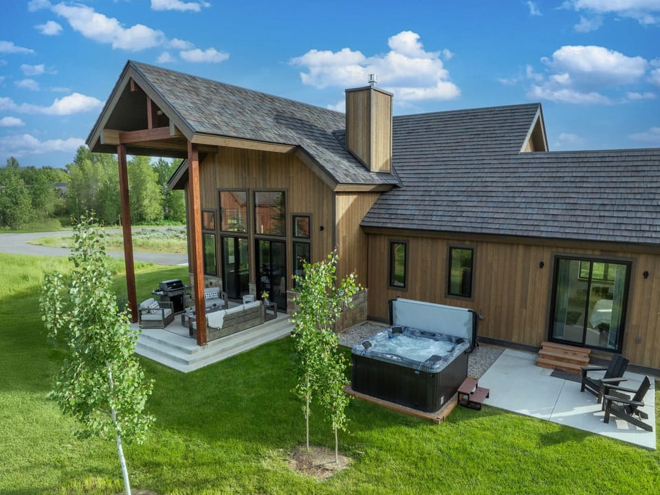 Enjoy a soak in the private hot tub after a great day at Grand Targhee.