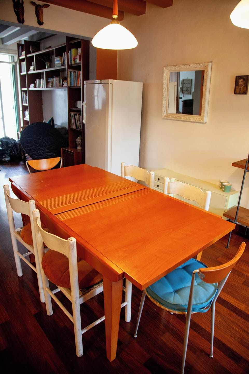 dining room with table that extends for 8 people