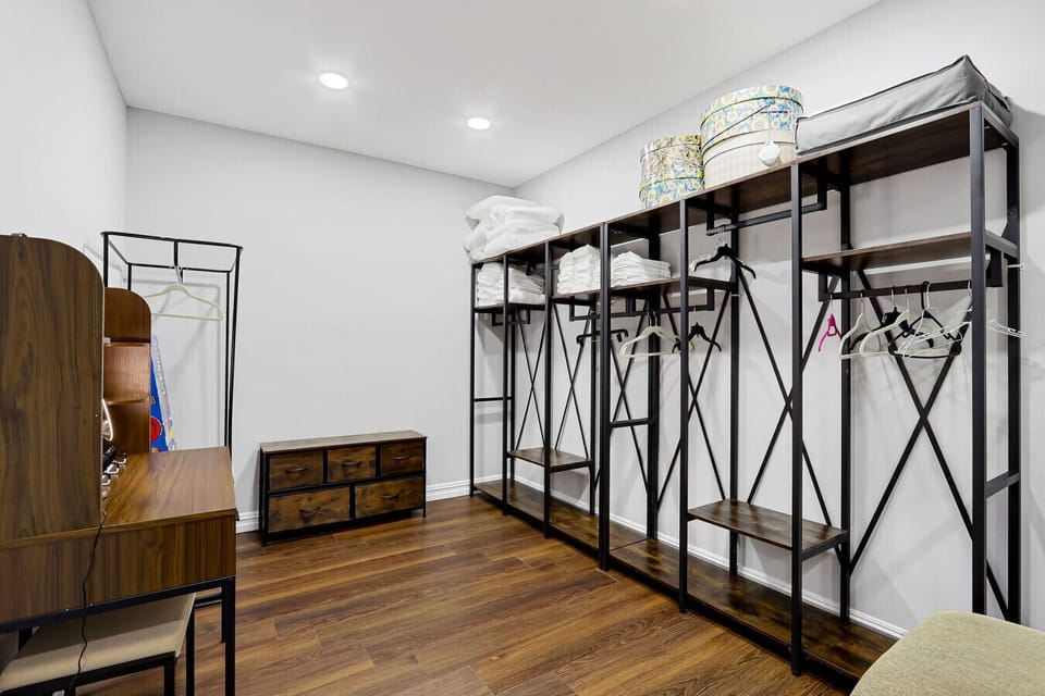 Walk in Closet with Vanity Next to Office