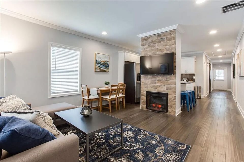 Living Area with TV and Electric Fireplace