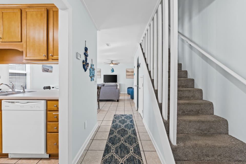 Fully Stocked Kitchen with Bar Seating