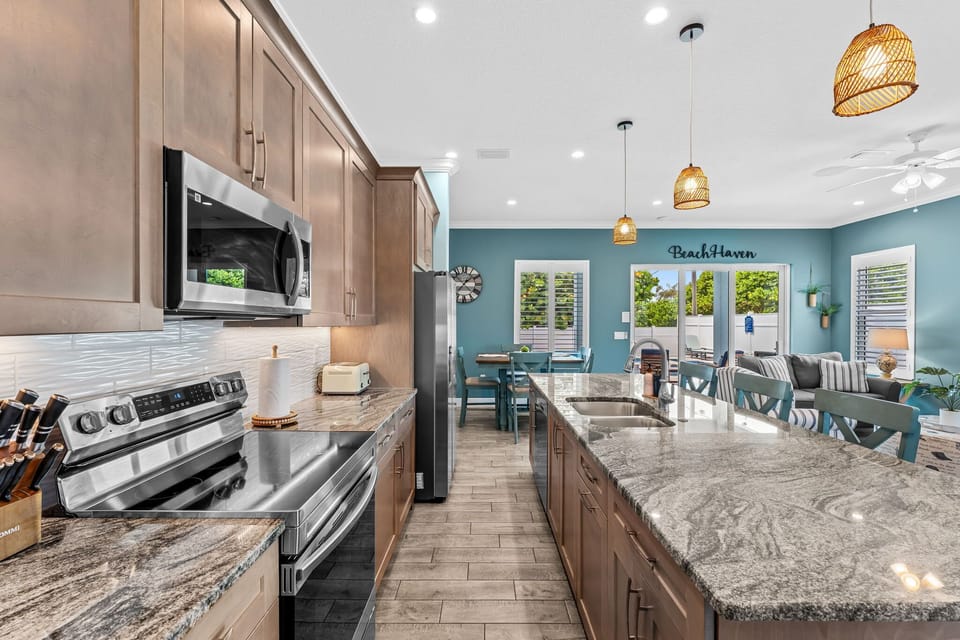 The kitchen at Beach Haven. 