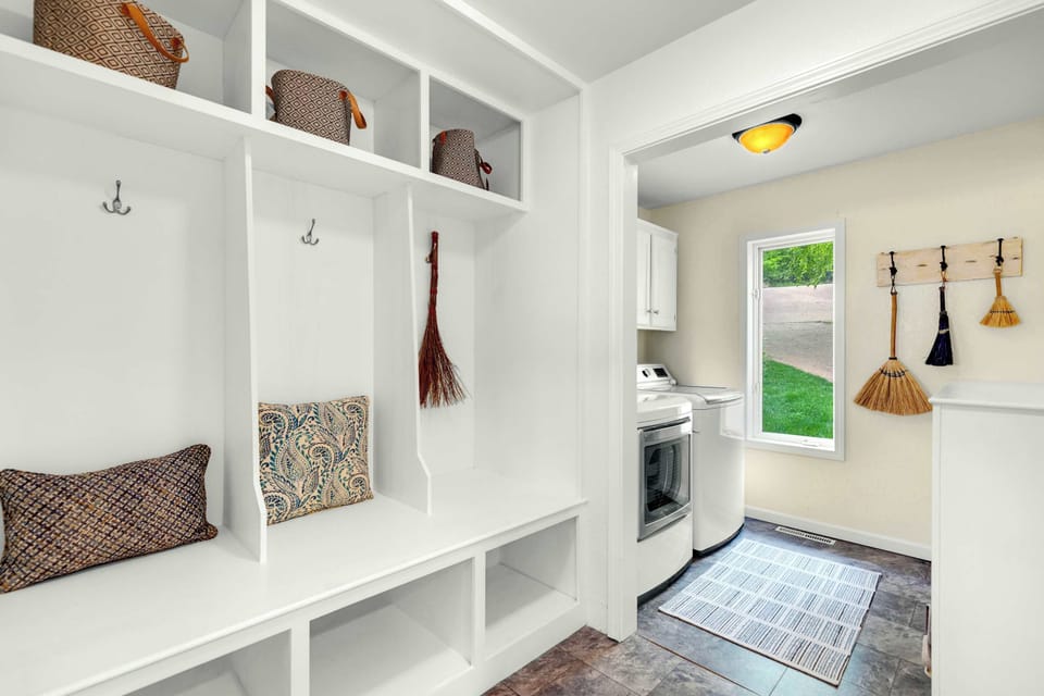 Laundry area off of the kitchen 