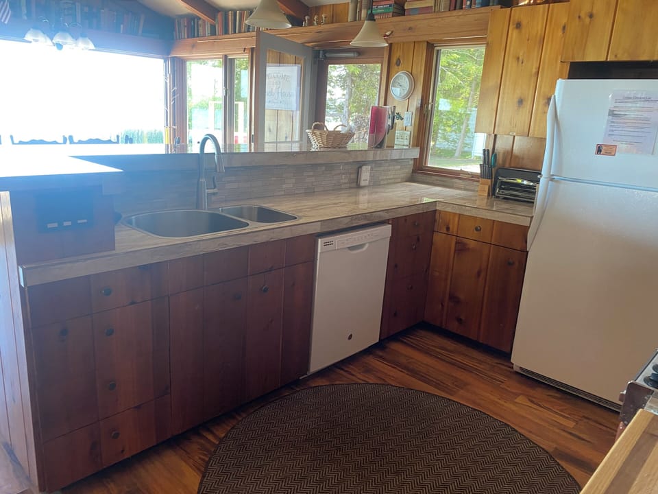 Waterfront views from the kitchen