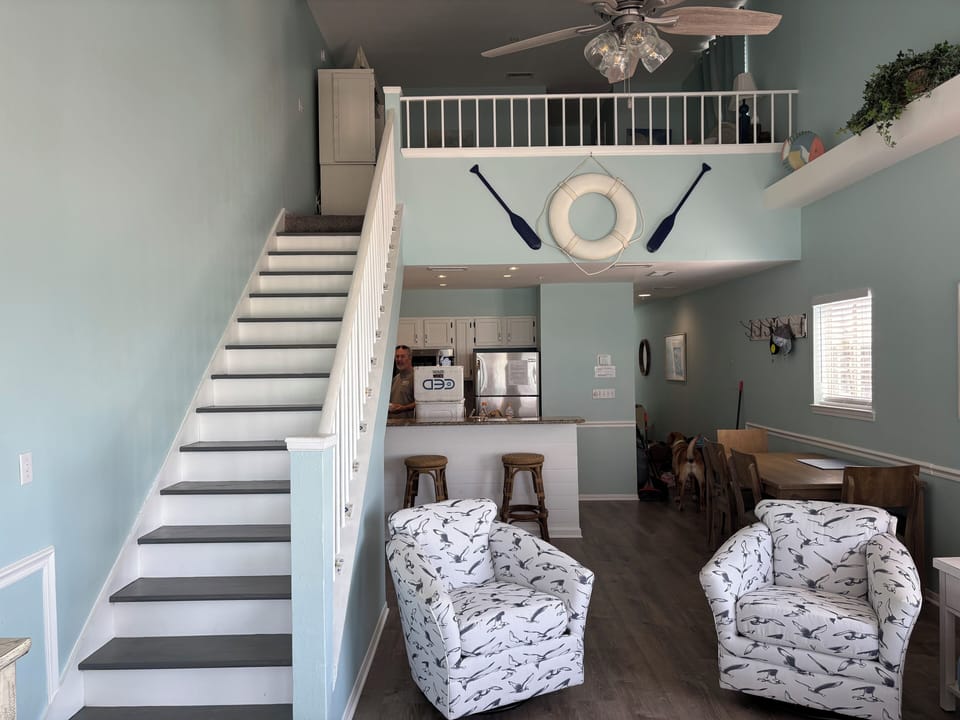 Looking at upstairs loft.