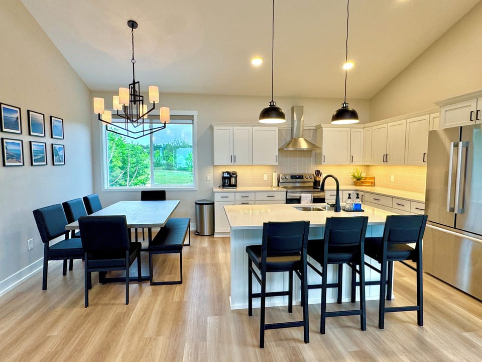 Fully stocked kitchen- with everything you need to for meals or just hang out.