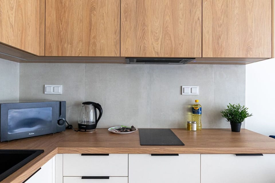 Kitchen with Microwave and Dishwasher | Book Now with RENTUJEMY.COM