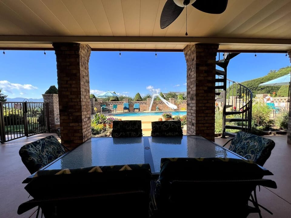 Outdoor covered dining table