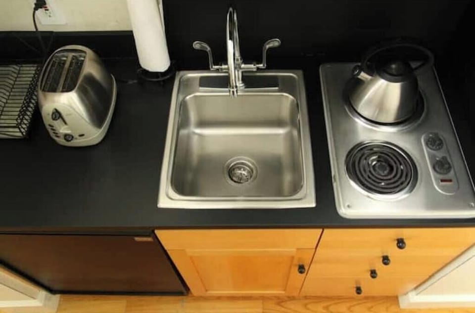 Stainless steel sink and chemistry-lab countertops