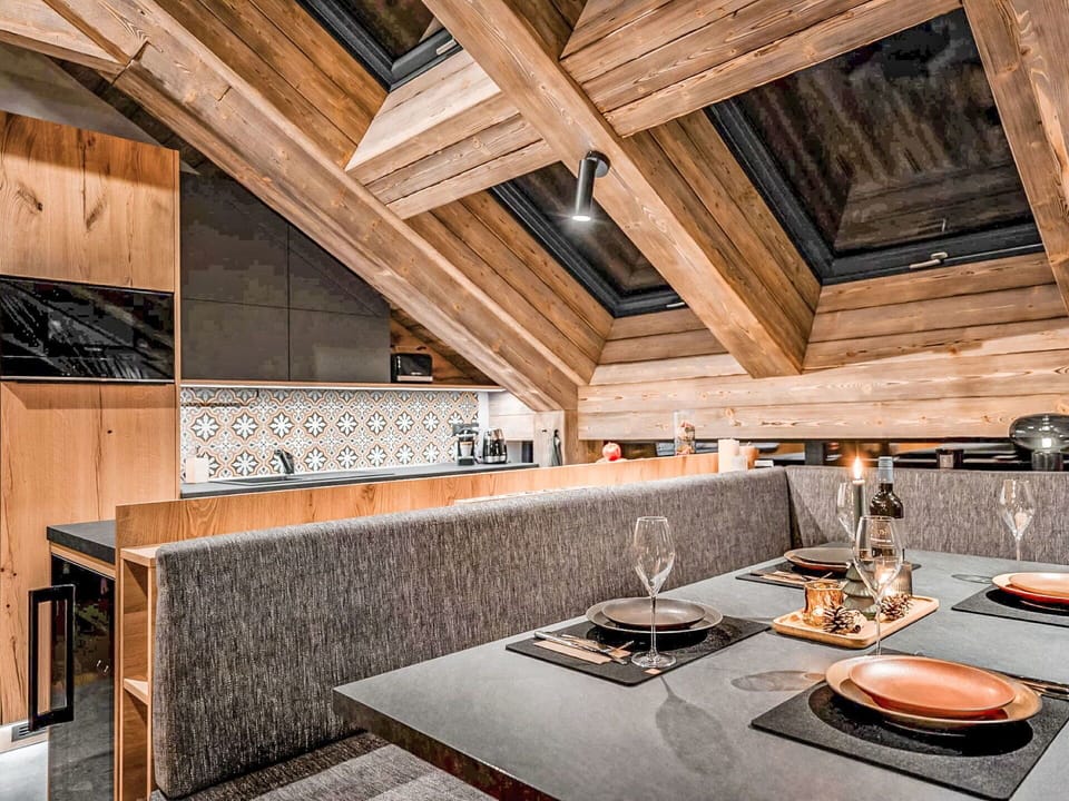 Wood, Flooring, Ceiling, Interior Design, Floor, Light Fixture, Hardwood, Wood Stain, Countertop, Kitchen