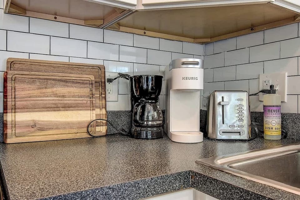Start your day right!  This kitchen corner has everything you need—freshly brewed coffee, a quick toast, and all the essentials for a hassle-free morning #CoffeeLovers