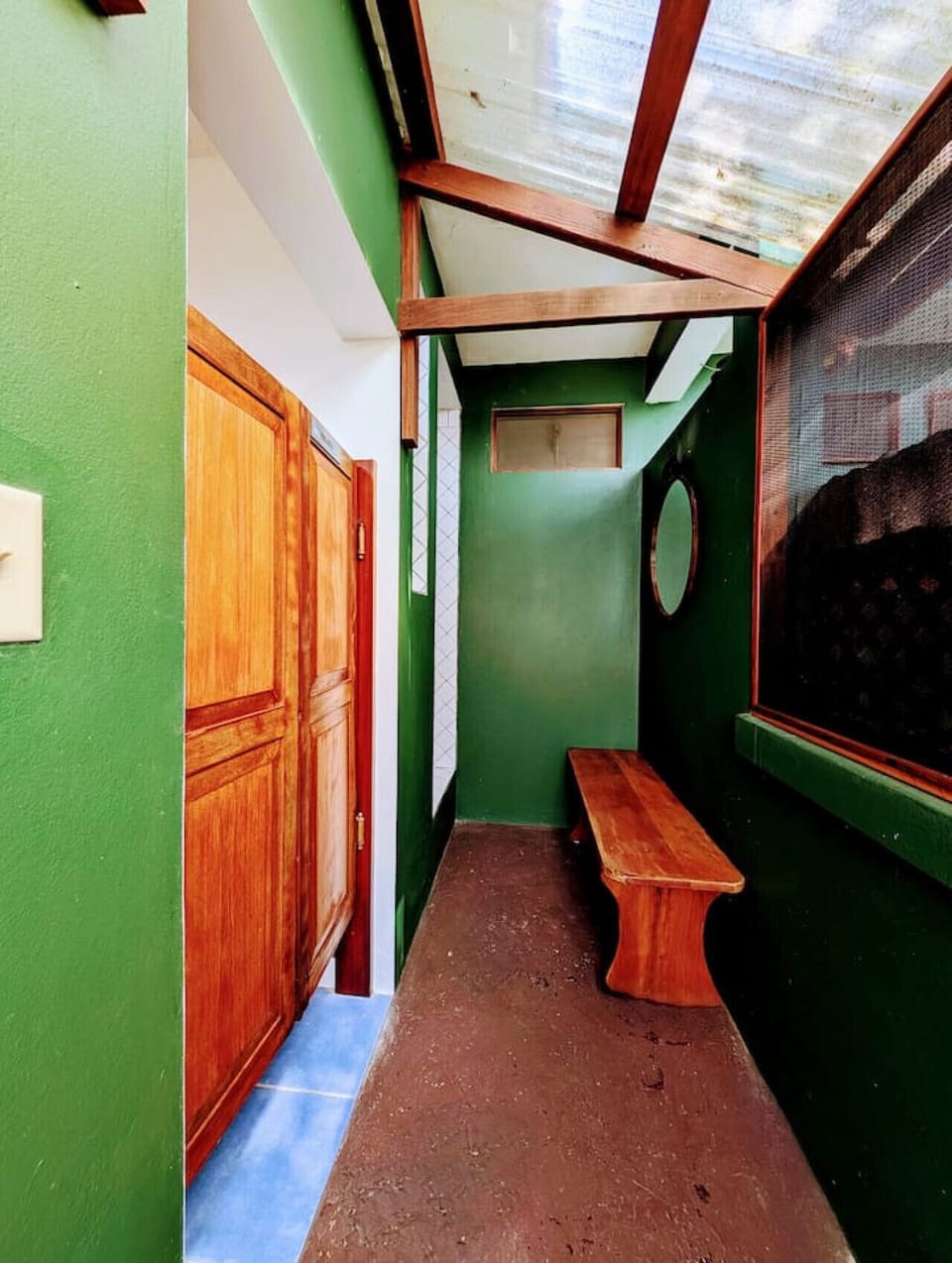 The Shower and bathroom are outside- 40 feet away from the Palapa. Not shared with anyone.