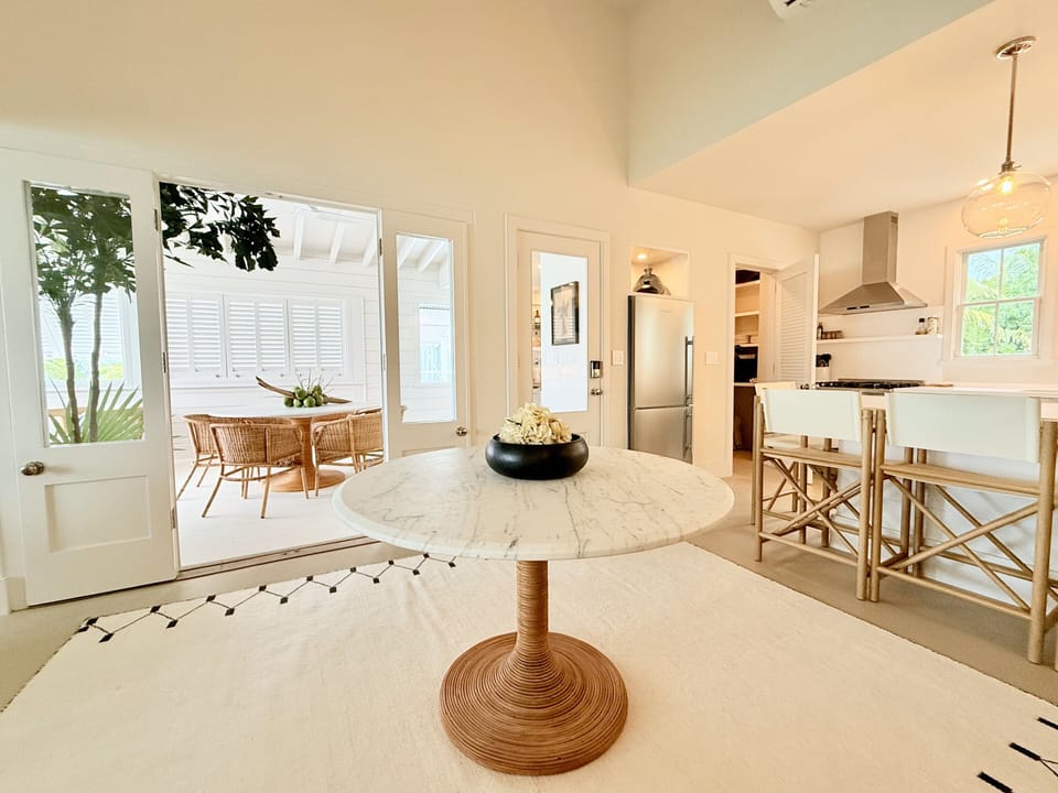 Cottage living room and kitchen