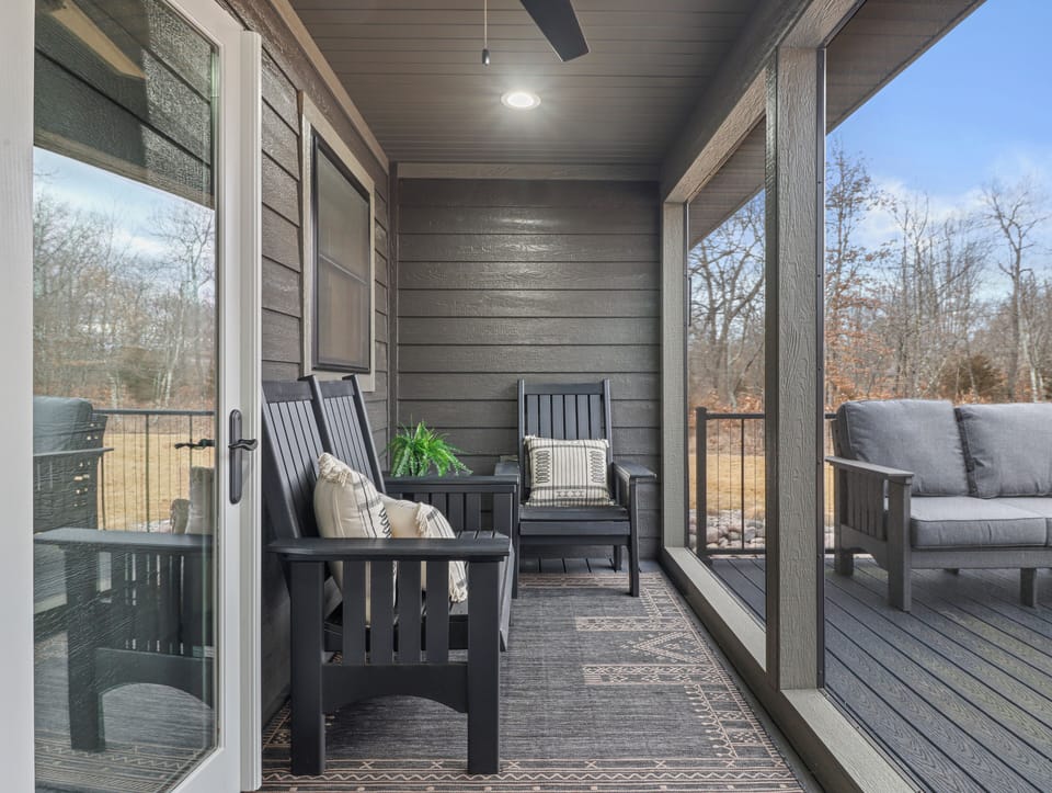 Take in the sites of nature without the bugs, while sitting in the screen porch.