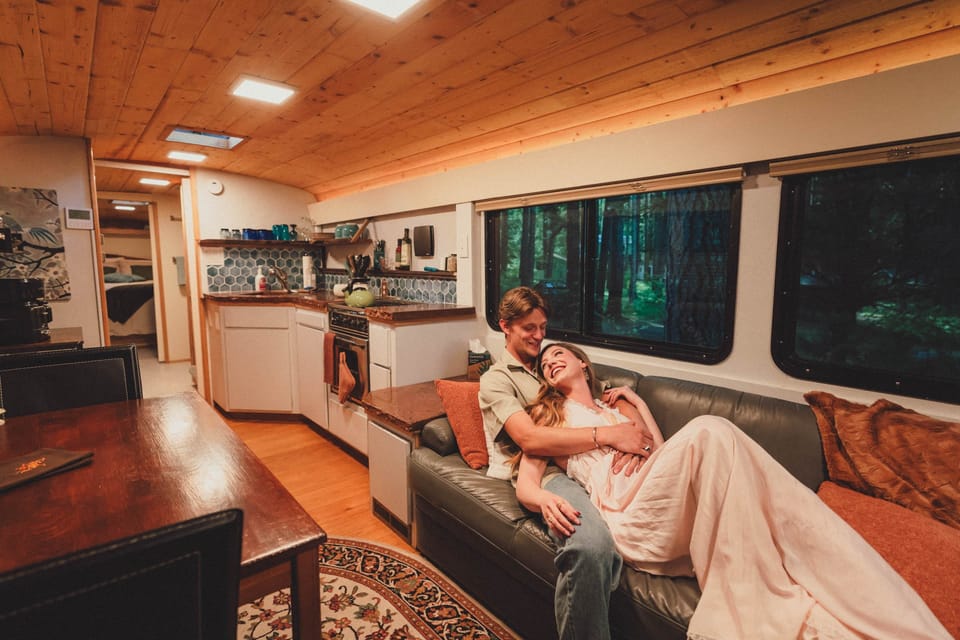 Relax on the comfy couch for hours!  TV screen is easy to see (or ignore if Nature is calling!)