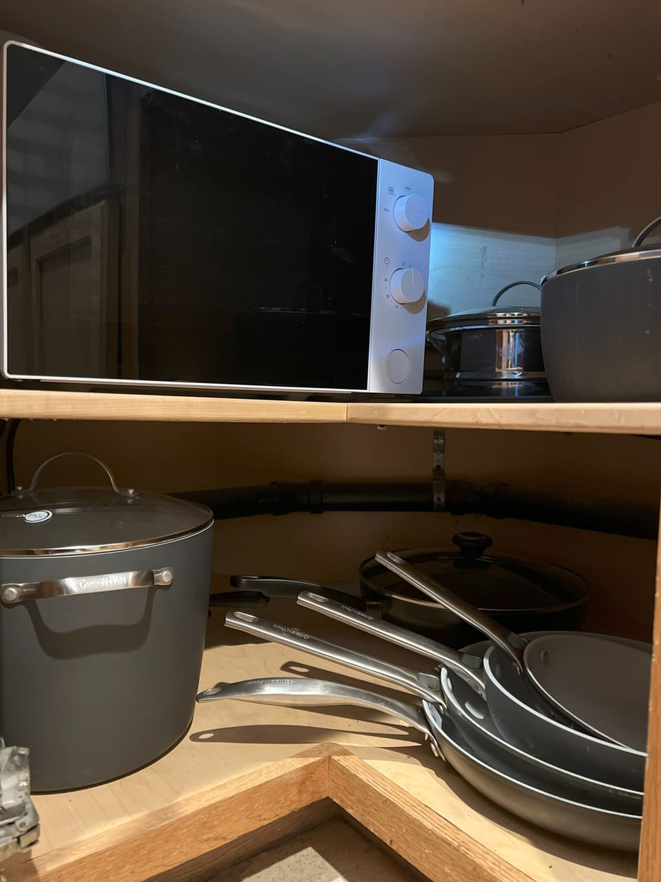Available Microwave, Pots, and Pans