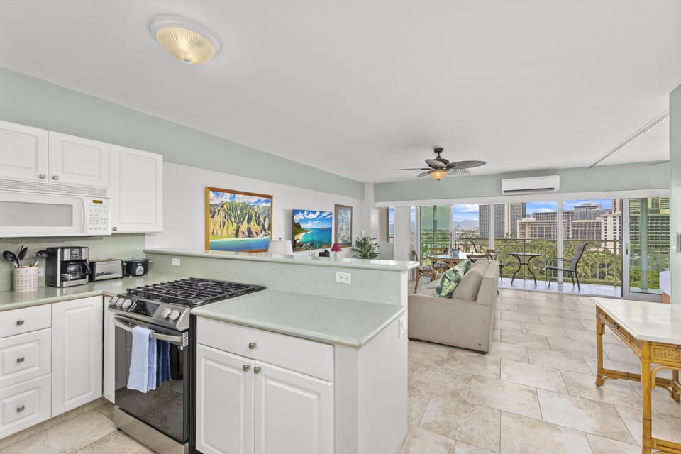 Kitchen and living room