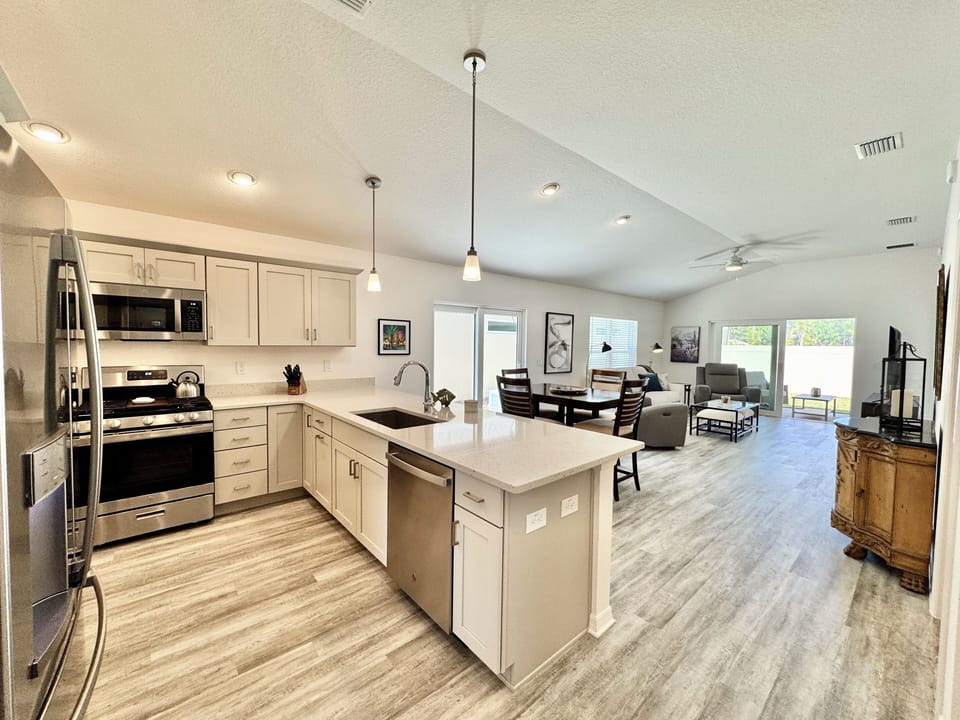 Open Concept: Living, Dining, Kitchen