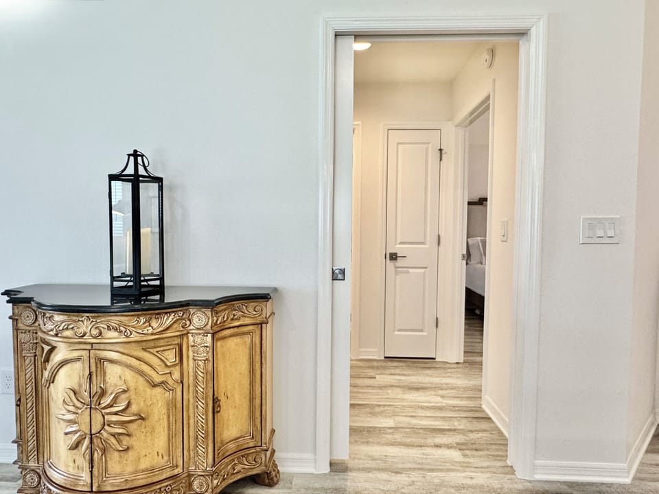 Guest Quarters Separated with Pocket Door.