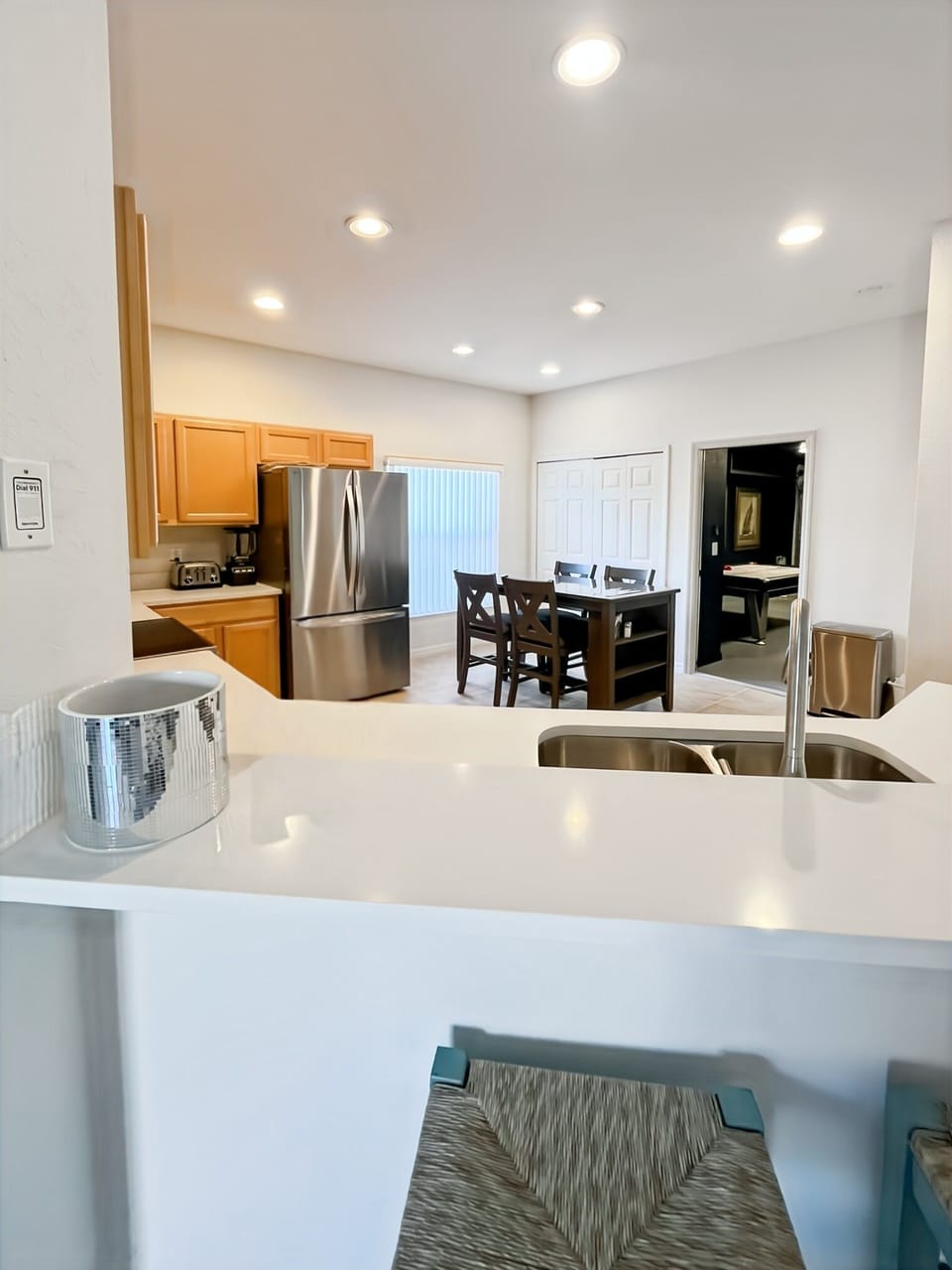 Breakfast table, entry to games room
