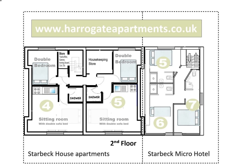 Starbeck House & Micro Hotel 2nd  floor plan