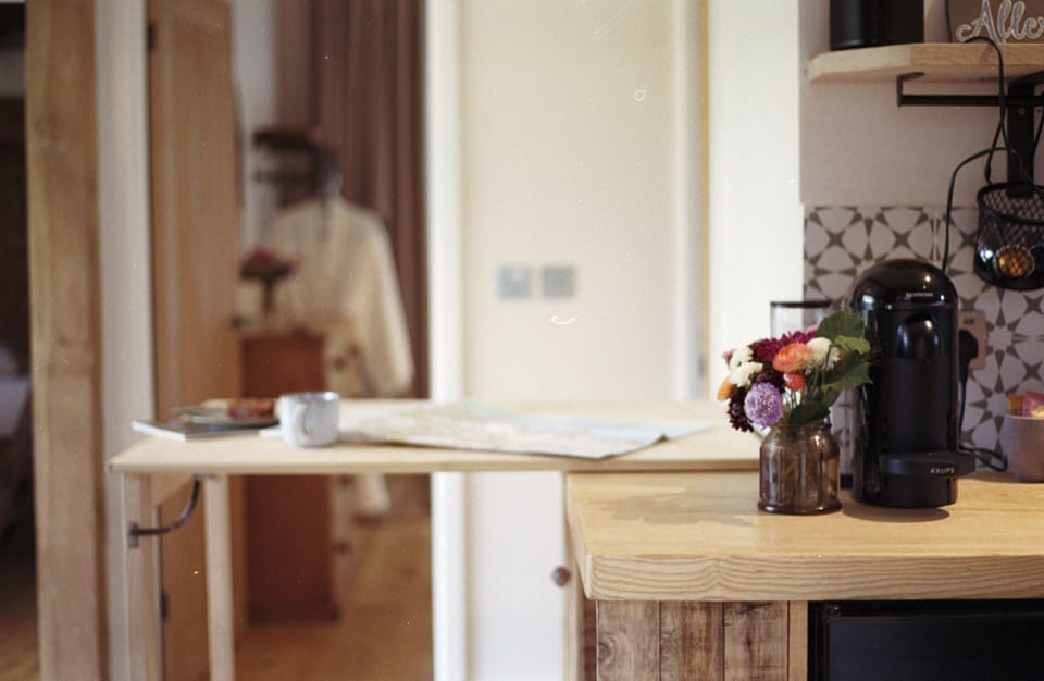 Nespresso Vertuo coffee machine and complimentary pods provided
