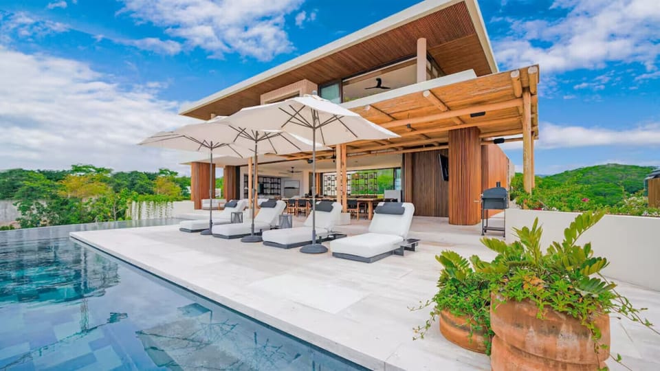 Expansive outdoor pool area