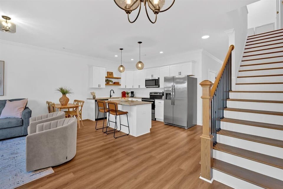 Open concept kitchen and dining
