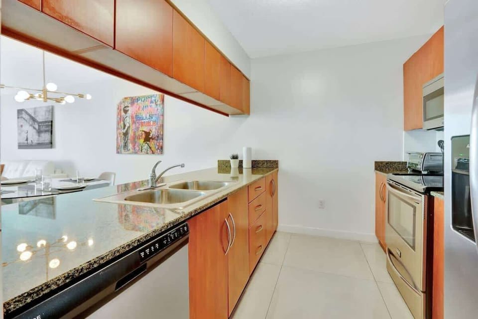 Fully equipped kitchen with complete set of cookware