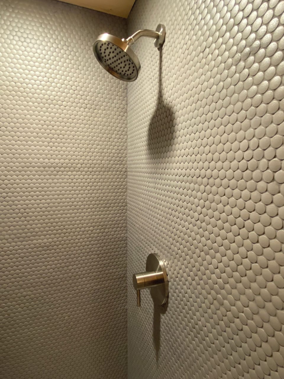 The cabin has a tankless water heater, so you'll never run out of hot water.  