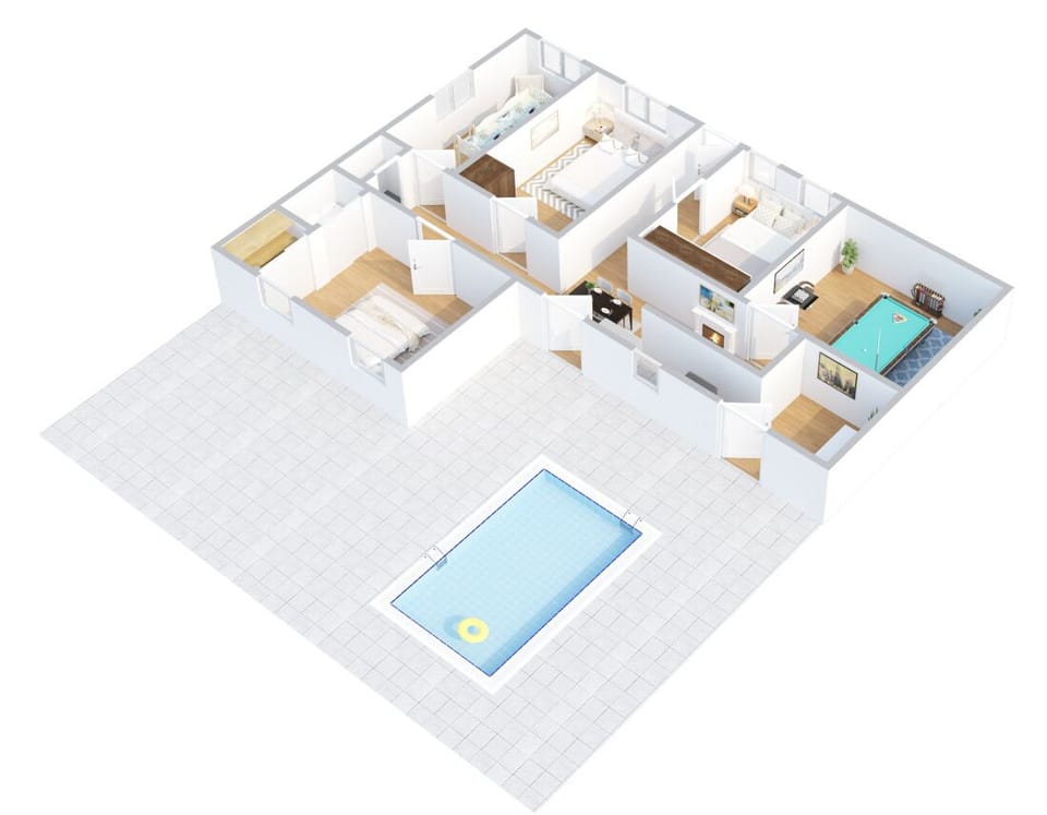 Floor plan layout with cowboy pool
