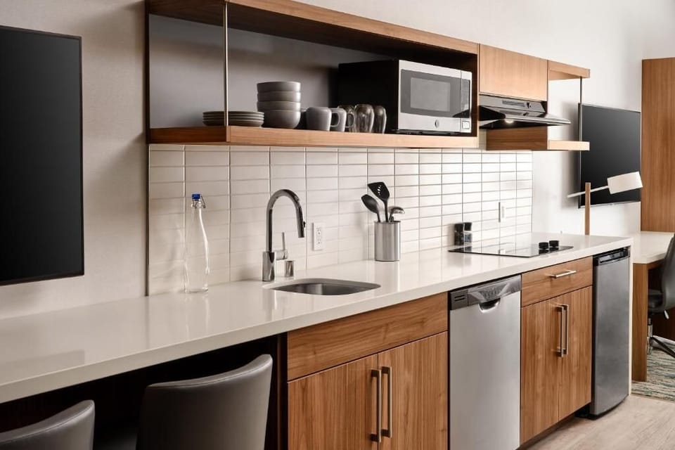 Enjoy modern finishes and everything needed for quick meals.
