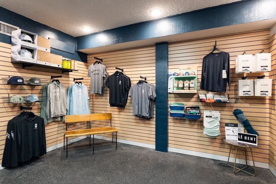 Browse curated essentials and local gear without leaving the property.