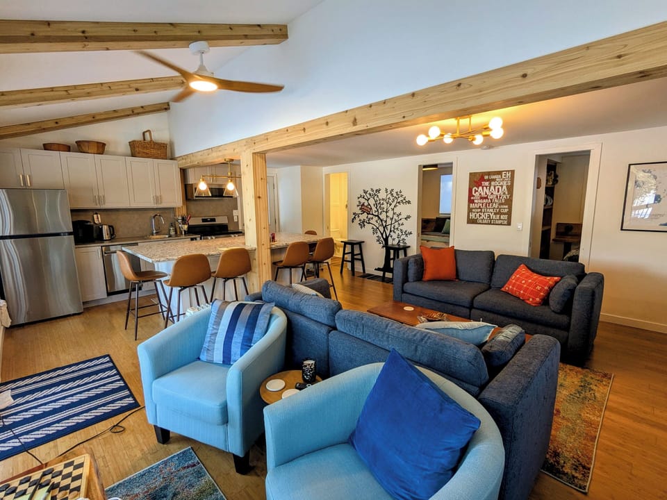 Open concept family and kitchen area