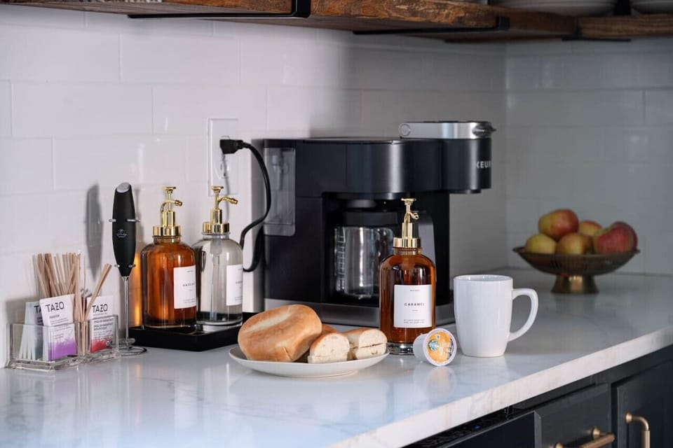 Start your day right with a cup of joe from our cozy coffee bar - where every sip is a treat for your taste buds!