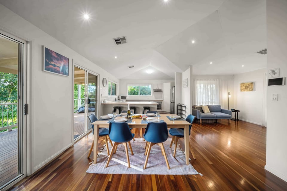 Open dining area with easy access to the outdoor deck