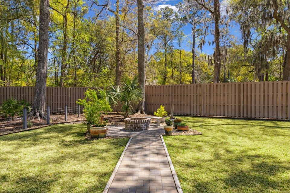 Spacious private backyard.
