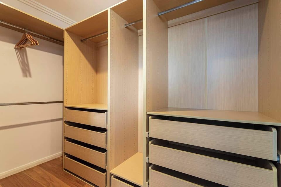 Ample storage is provided in the primary walk-in robe.