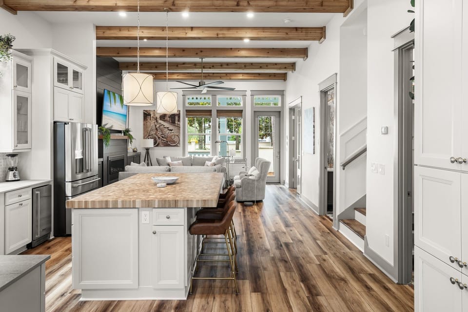 Open Concept Kitchen & Living Areas