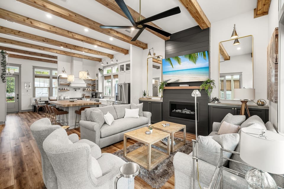 Open Concept Living & Kitchen Areas