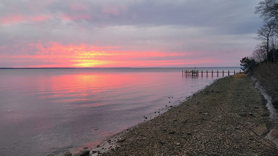 Private beach, right next to pier