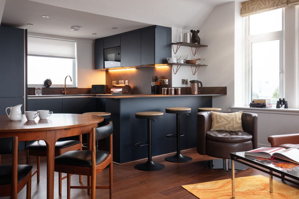 Open plan eating and living space