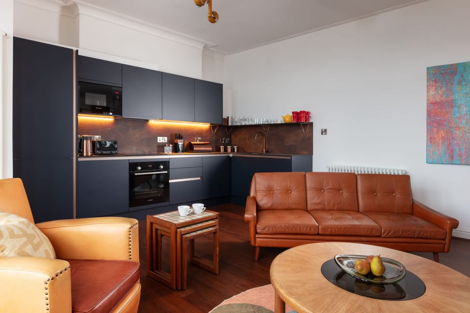 Sylish open plan kitchen and living room