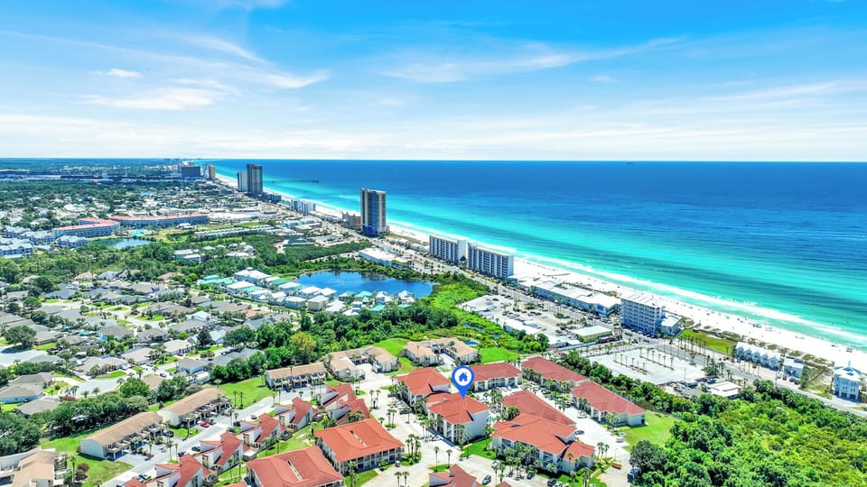 Aerial View of Complex and Beach
