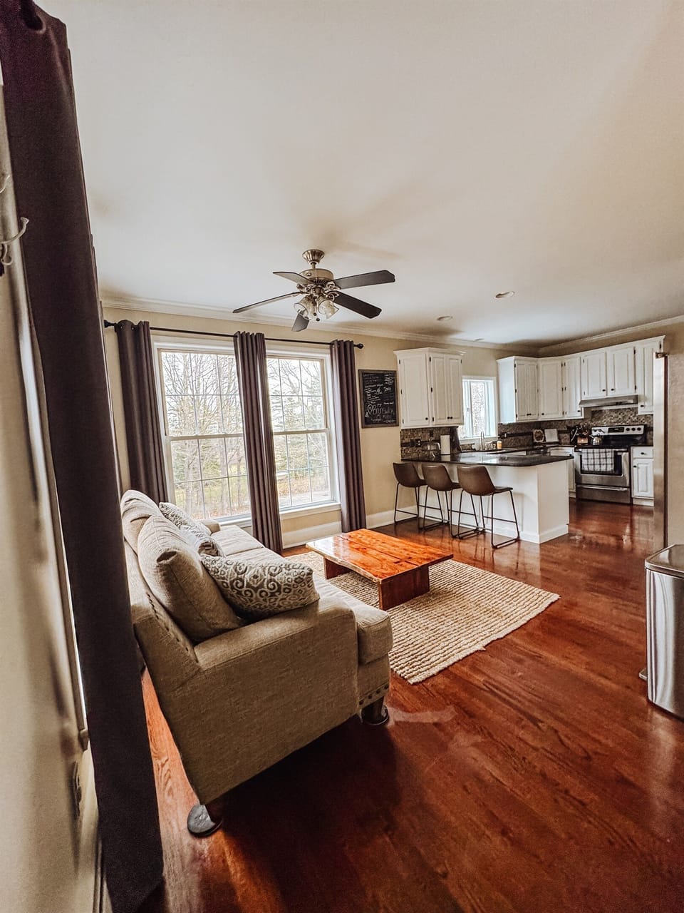 kitchen and gathering area