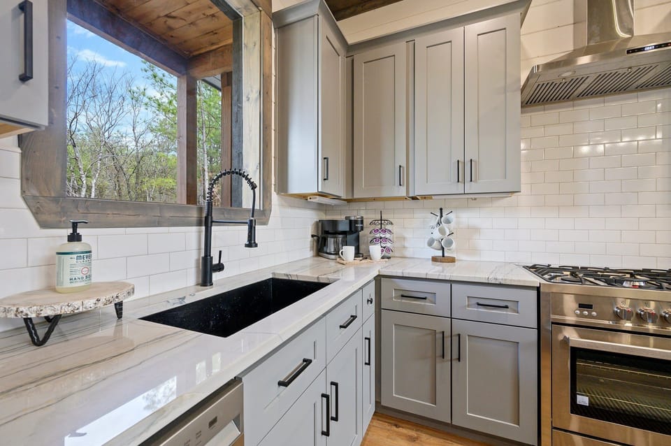 Fully stocked kitchen for preparing meals